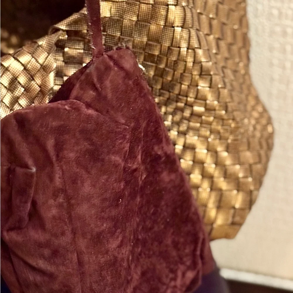 Bronze Woven Genuine Leather Tote Bag. Made in Italy. - Picture 15 of 15